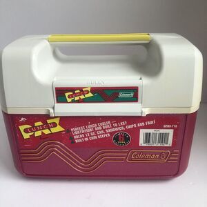 Vintage Pink &‎ White Rose Coleman PAK Lunch Cooler Box 5202 5203 5204 Made USA